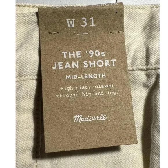 NEW Madewell Women’s Size 12 (31) The '90s Mid-Length Jean Short Vintage Canvas - Picture 5 of 8
